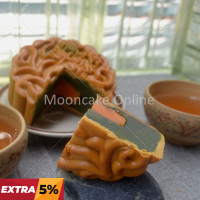 单黄绿茶 Green Tea Lotus Paste Mooncake with 1 Yolk 